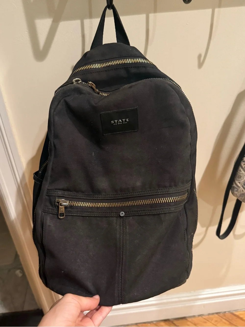 Black STATE Canvas Backpack